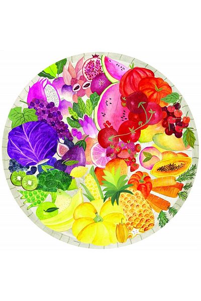 RAVENSBURGER Fruits and Vegetables Circle Puzzle, 500 Pieces