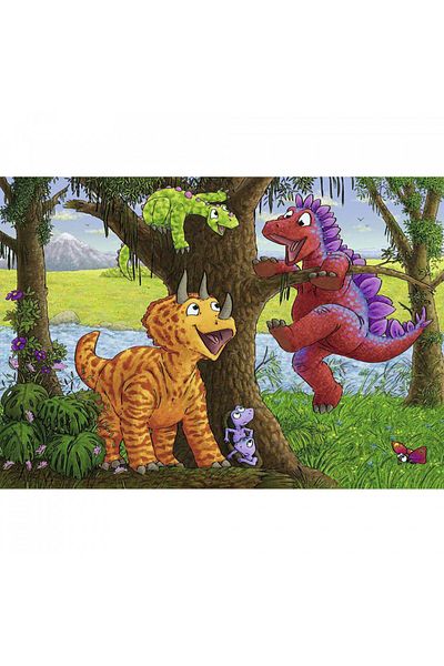 RAVENSBURGER Dinosaurs in the River Puzzle, 2X24 Pieces