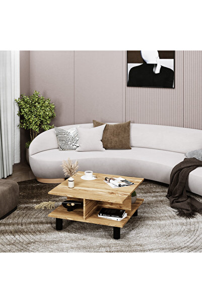 Kalender Dekor Elmas Bohem Ayaklı Raflı Orta Sehpa