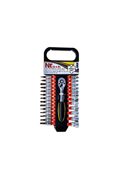 Nt Tools مجموعة أدوات NCSET63 مكونة من 27 قطعة مقاس 1/4 بوصة بستة رؤوس من نوع...