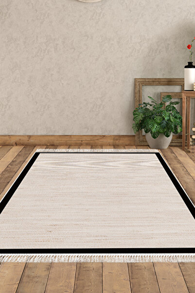 Dekoreko Kaymaz Taban Djt Banyo Mutfak Salon Halı Saray Deri Saçaklı Dokuma D...