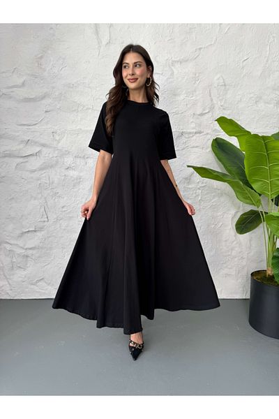 Elif Özbey Butik Rochie lungă neagră cu decolteu
