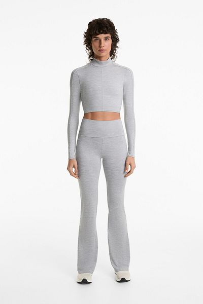 Oysho Comfortlux Long Sleeve Turtleneck Crop T-Shirt