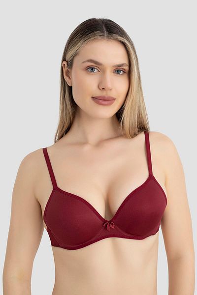 Arma Yıldız Γυναικείο σουτιέν χωρίς επένδυση Underwire 3 τεμαχίων Claret Red White Black