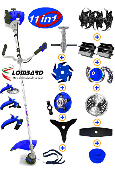 Cros LOMBARD İtalia LS 861 11 İn 1 FUL Set Yan Tipi Benzinli Tırpan + Toprak ...