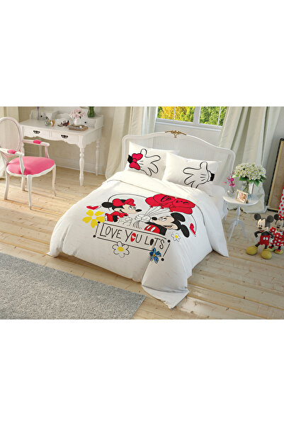 Taç Lisanslı Çek Canlandır Nevresim Takımı Minnie&mickey Çift Kişilik