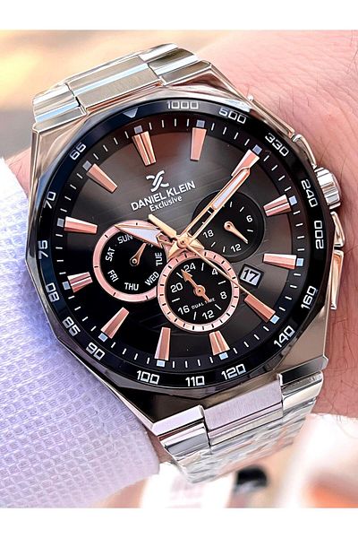 Daniel Klein Steel Cord Internal Functions Active 3 Atm Water Resistant Men's Wristwatch E.13977.M7