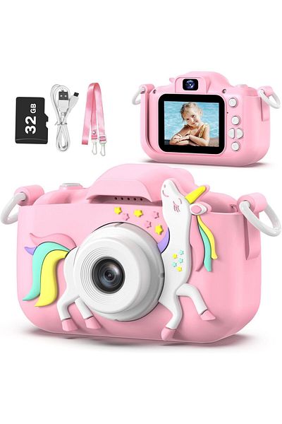 AWH Kids Camera for Boys 3-8, Digital Camcorder Toy w/ 32G SD Card Included – Assorted Colors