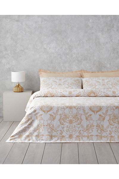 English Home Silver King Size Cotton Satin Duvet Cover Set 240X220 cm