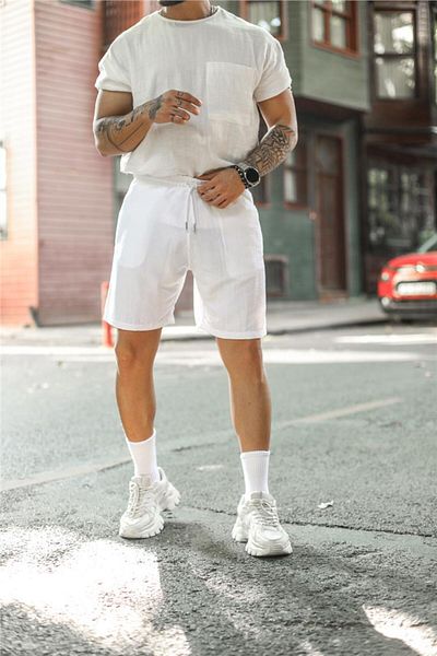 OUTFİT MAN White Men's Shorts - Outfit-man