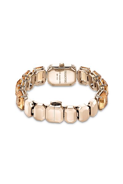 Swarovski Watch, Octagon Cutout Bracelet, Brown, Champagne Gold Color Surface