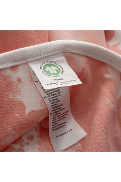 Ecocotton Rosa Baby Blanket 100% Organic Cotton Combed Printed Salmon 100x100 Cm