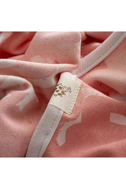 Ecocotton Rosa Baby Blanket 100% Organic Cotton Combed Printed Salmon 100x100 Cm
