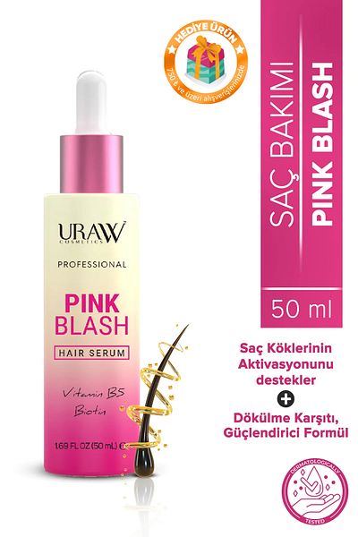 Uraw Pink Blash Hair Serum |   Anti-Hair Loss, Strengthening and Fast Growth Hair Serum