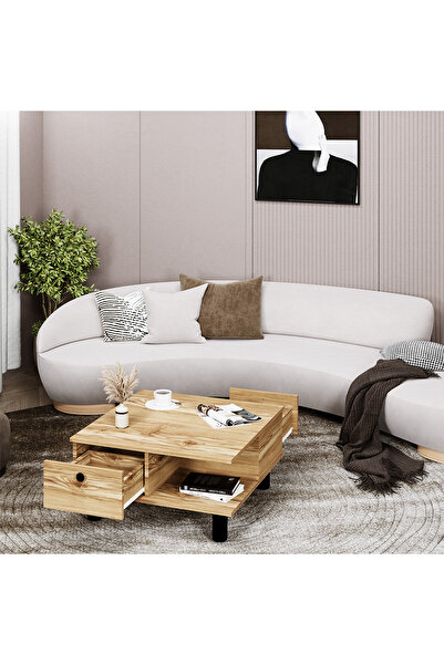 Kalender Dekor Selin Bohem Ayaklı Çekmeceli Orta Sehpa