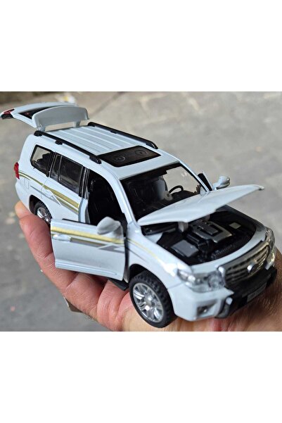 Hepsilazım Oyuncak Araba Toyota Jip Land Cruiser V8 Model Araç Sesli &Işıklı Jeep Land Cruiser 15 Cm Çek Bırak