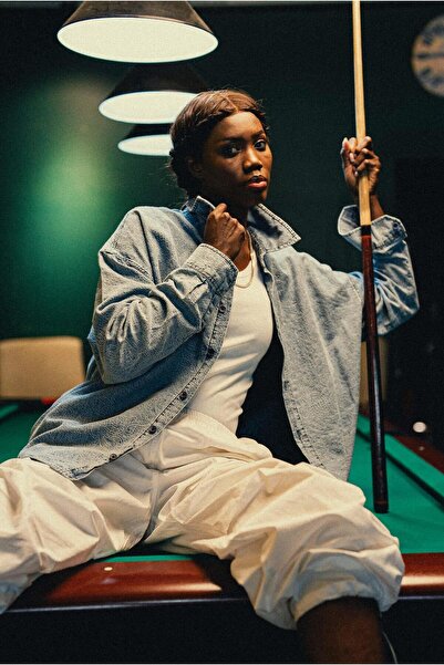 ablukaonline Ανδρικό πουκάμισο με μοτίβο τζιν με κανονική εφαρμογή μπλε