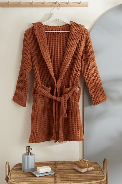 Karaca Home Karaca Home Young Lesley Seersucker Bathrobe 10-12 Years Coffee