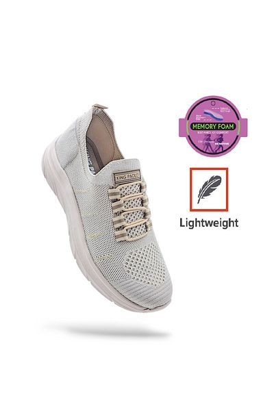 KİNG PAOLO Pantofi sport de damă, textil, bej, fără șireturi