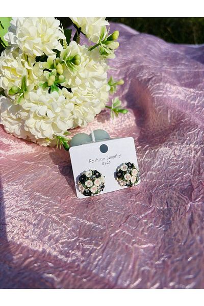 MeSin Store Black-White Bouquet Earrings Women's Daily Earrings