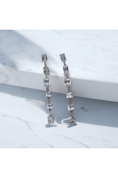 vina's atelier Baget Pırlanta Premium Küpe