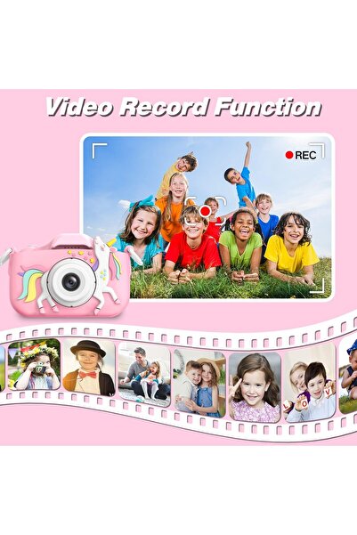 AWH Children's Digital Camcorder, 32GB SD Card, Cartoon Silicone Cover, Ideal First Camera for Kids