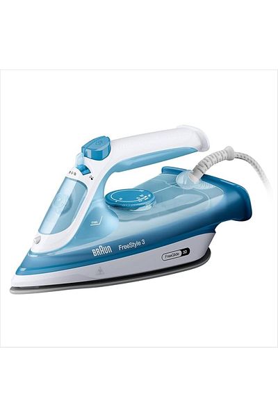 Braun مكواة بخارية فري ستايل 3 من براون، 2400 واط، خزان سعة 270 مل، تقنية 3D FreeGlide، نعل SuperCeramic، FI3144