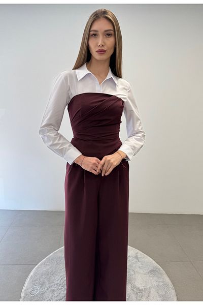 ossons Costum cu pantaloni crop fără bretele triplu