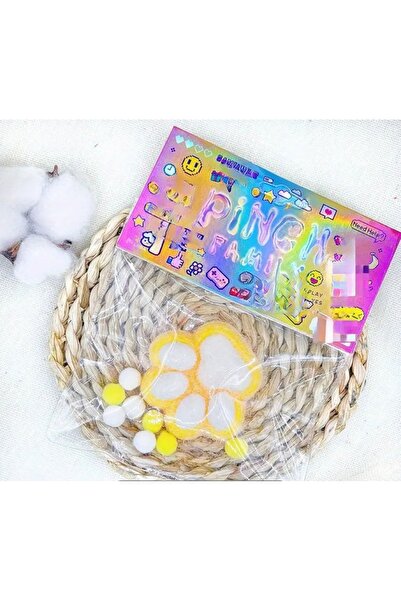 seyuse Kedi Patisi Taba Squishy Stress Oyuncağı Sukuşi pati, Tüylü Oyuncak SARI