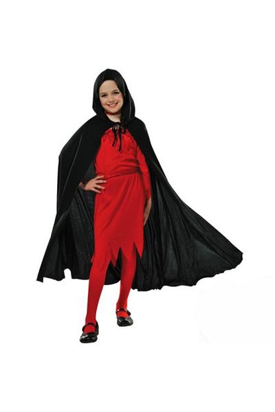 BulutRetail Hooded Black Cloak - Cloak with Hat 90 cm