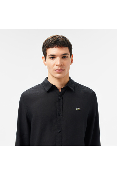 Lacoste Erkek Regular Fit Uzun Kollu Siyah Gömlek