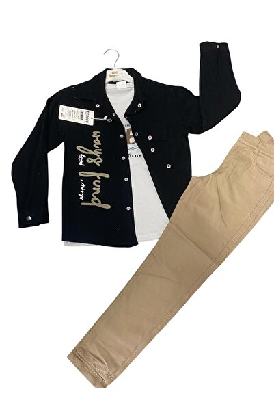 CEMRESEBUTİK ÜÇ'LÜ TAKIM SİYAH ÇEKET T-SHİRT PANTOLON