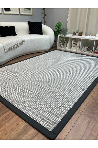 SARAZ HALI Kumaş Bordür Gri Bukle Antrasit Bordür  Halı Salon Koridor Mutfak Çocuk Odası Halısı  Kilim S267