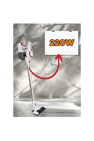 Hausberg Aspirator vertical HB-2027, putere 220W, fara sac, 0.25 l, filtre lavabile, 2 viteze, 20-40 min, Alb