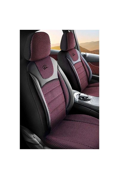 Panda Set Huse Scaune Auto Panda Prestige, Negru-Visiniu, 11 piese