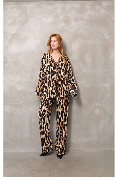 MEN Women's Patterned Viscose Shirt Pants Set