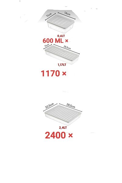 VİZYON Refrigerator Organizer Set - Microwave and Freezer Compatible Storage Container