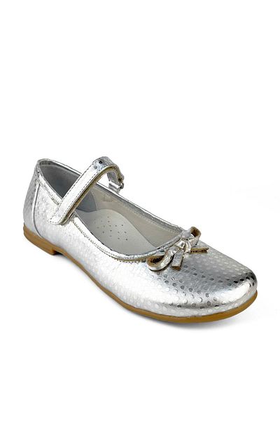 Cici Bebe Ayakkabı Genuine Leather Silver Girls' Ballerinas