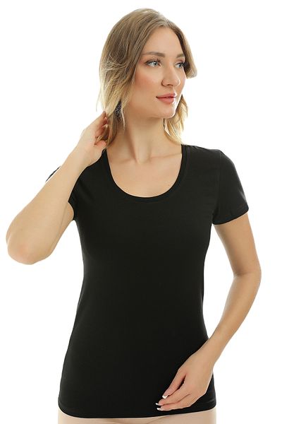 Almila Body pentru femei cu decolteu în formă de U - Tricou cu mânecă scurtă 2038