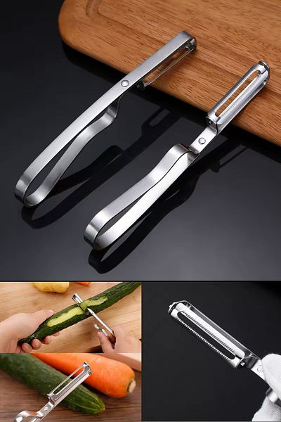 AKDAG HOME Stainless Steel Side Peeler - Jülyen Vegetable Fruit Peeler