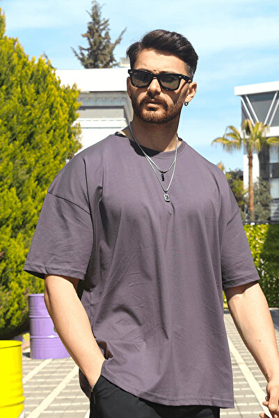 Men's Smoked Oversize Single Jersey 100% Cotton Fabric Crew Neck T-shirt