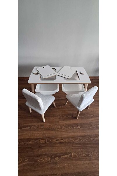 Toprak Atelier PARLA TWİN Çocuk Masası Çalışma Ve Aktivite Masası-yaz-sil Yüz...