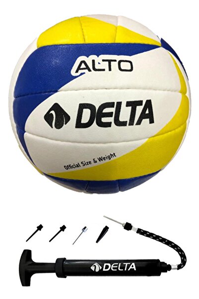 Delta Alto Özel El Dikişli 5 Numara Voleybol Topu + Çok Fonksiyonlu Top Şişir...