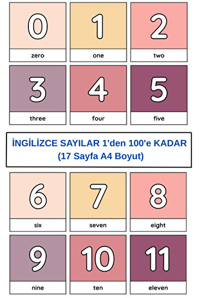 Organik Yolda أرقام ملونة تفرغ الأرقام الإنجليزية بسهولة وسرعة، من 1 إلى 100 ...