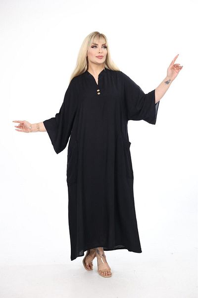 mervemoda Γυναικείο υφαντό φόρεμα plus size