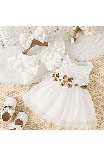 nannie Alma White Girl Dress - 18-24 months