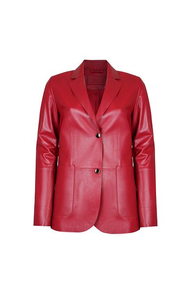 Desa Angelea Red Women's Blazer Leather Jacket