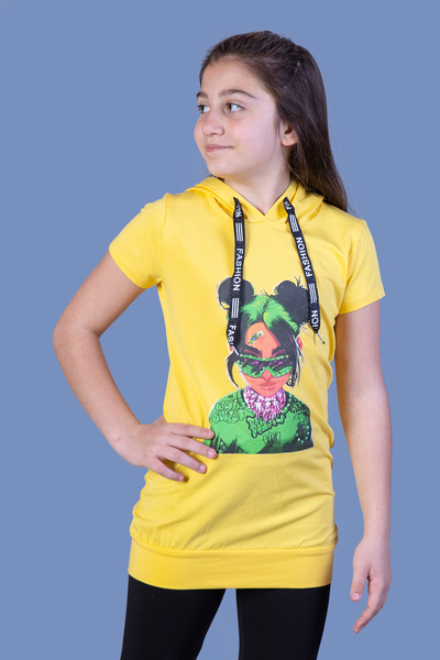 Toontoy Girl's Billie Eilish Printed Hooded Sweatshirt