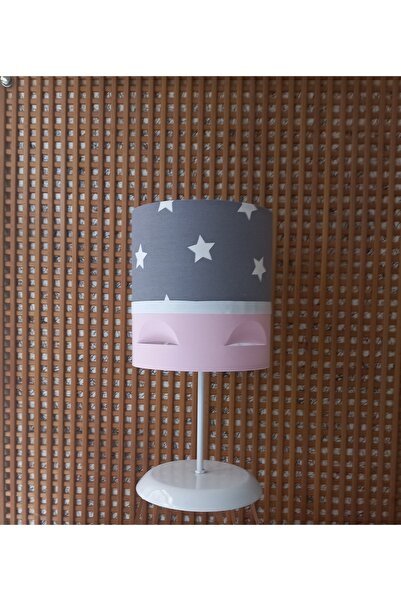 ONAY M غطاء من القماش باللون الرمادي المرصع بالنجوم باللون الوردي لغرفة الأطف...