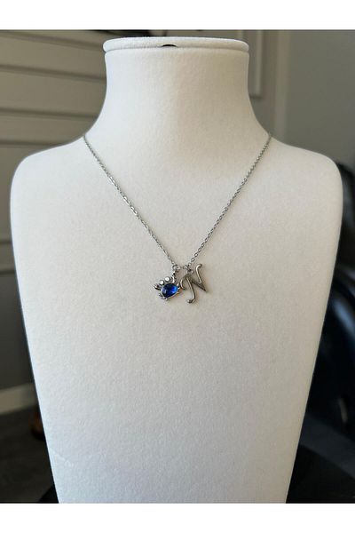 Store Crab Charm N Letter Necklace with Chain Design